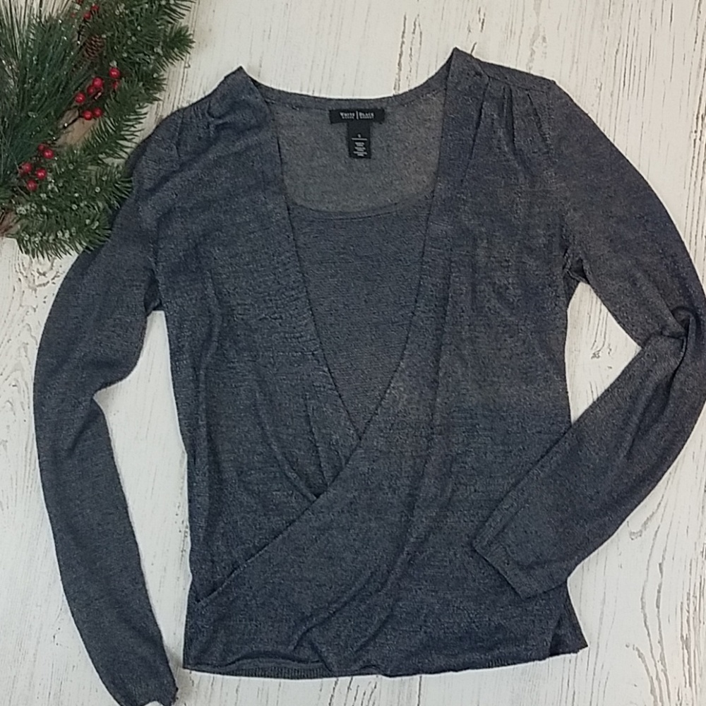WHBM Shimmer Criss Cross Sweater